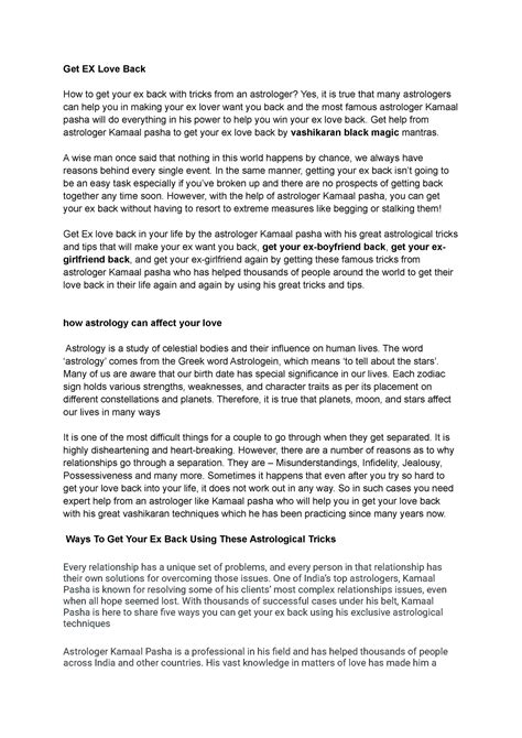 Get EX Love Back kamaal pasha - Get EX Love Back How to get your ex