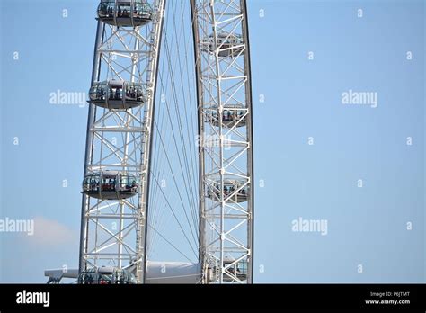 The Iconic London Eye Observation Wheel Along The River Thames London