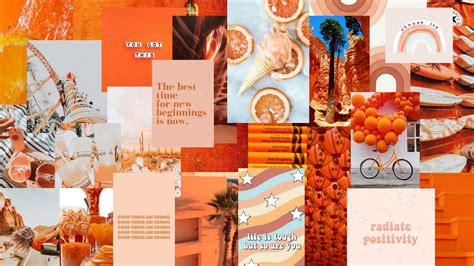 Aesthetic Desktop Orange Wallpapers Wallpaper Cave