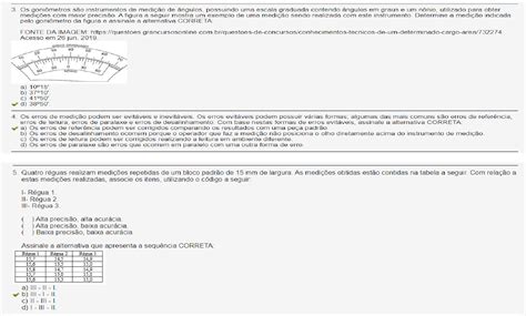 Prova De Metrologia Com Gabarito