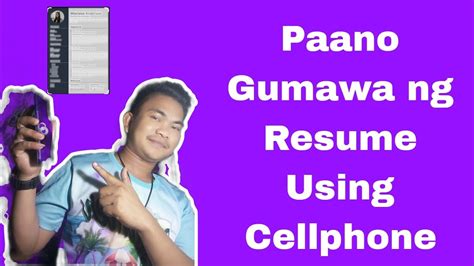 Paano Gumawa Ng Resume Using Cellphone Youtube