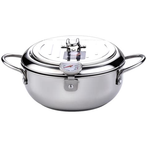Deep Frying Pot With Thermometer And Lid
