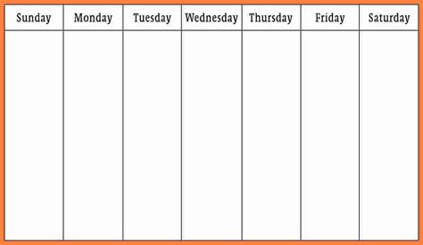 Free Printable Day Weekly Calendar