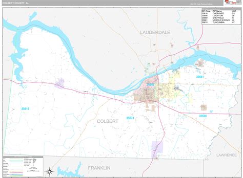 Colbert County Al Wall Map Premium Style By Marketmaps Mapsales