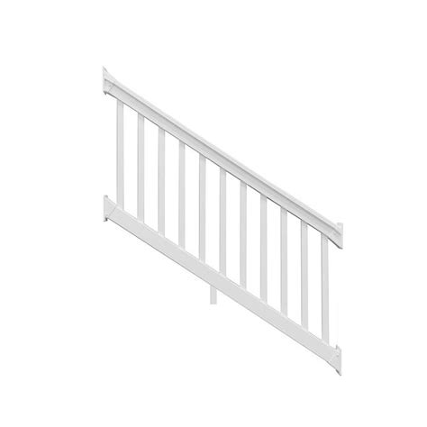 This replaced a 6 foot railing that was damaged prior. Weatherables Riviera 3 ft. H x 8 ft. W White Vinyl Stair ...