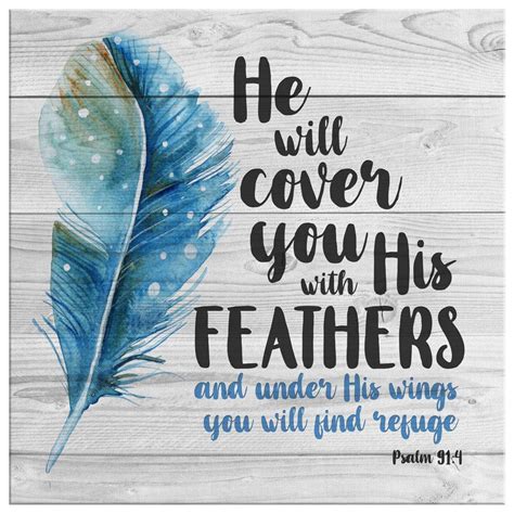 He Shall Cover You With His Feathers Psalm 914 Canvas Print Canvas