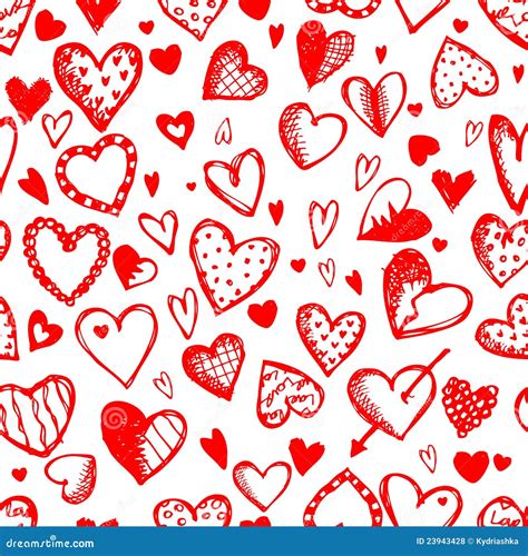 Seamless Pattern With Valentine Hearts Stock Vector Image 23943428