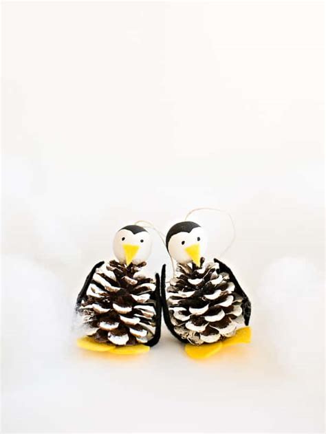 Cute Pine Cone Penguin Ornament Craft