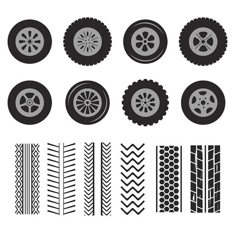 Premium Vector Car Tires And Track Traces Isolated