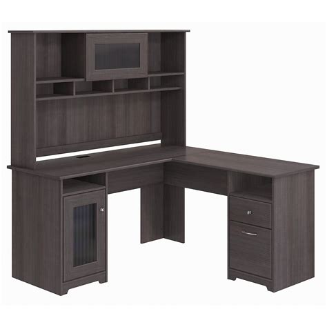 Cabot Modern 60 W L Desk With Hutch Includes 1 File Drawer 1 Box
