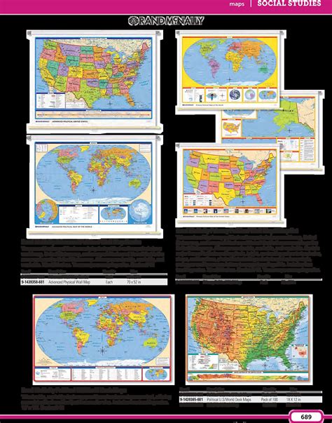 Mansionschools Rand Mcnally Primary Political Wall Maps Set Of