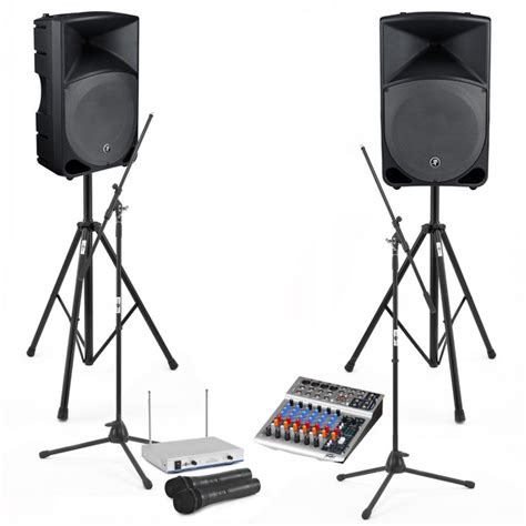 800w Thump Pa System Mixer Ständer Und Wireless Mikrofone Gear4music