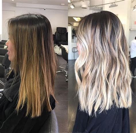 Avant Apres Blonde Hairstyles Highlight Color Hair Styles Balayage My