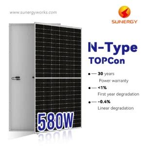 New Arrival Topcon N Type Bifacial Solar Panel 560W 570W 580W Double