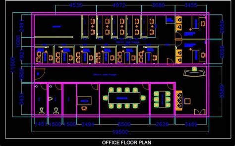 2d Office Floor Plan 1 4 Cad Files Dwg Files Plans And Details