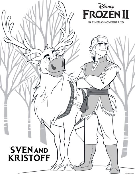 Frozen Free Coloring Pages With Elsa Anna Olaf Kristoff Bruni And