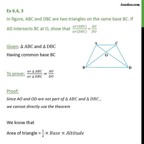 question 3 abc and dbc are two triangles on same base bc