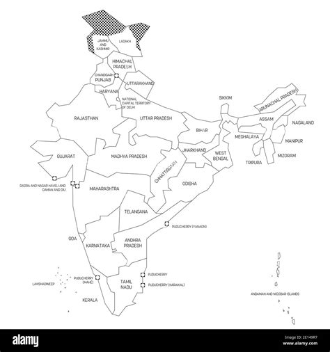 Blank Political Map Of India Administrative Divisions States And Images