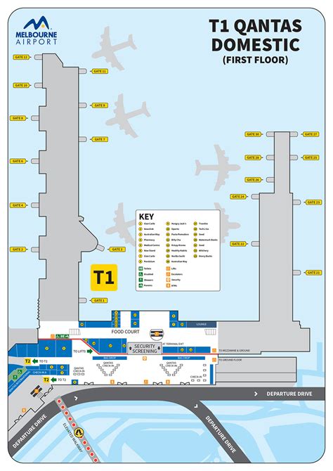 Melbourne Airport Map Mel Printable Terminal Maps Shops Food Restaurants Maps Tripindicator