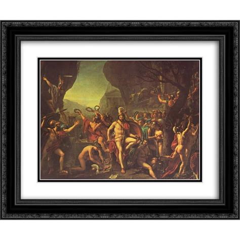 Jacques Louis David 2x Matted 24x20 Black Ornate Framed Art Print Leonidas At Thermopylae