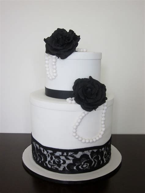 Chocolate cake with vanilla buttercream. Black and white vintage wedding cake. - a photo on Flickriver