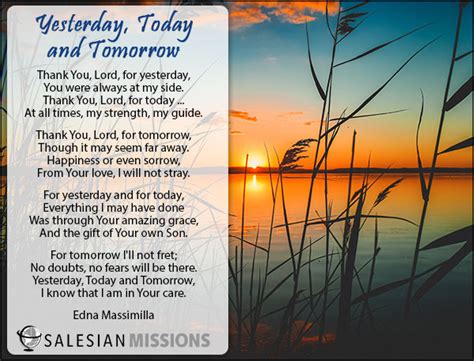 Yesterday Today And Tomorrow Poem