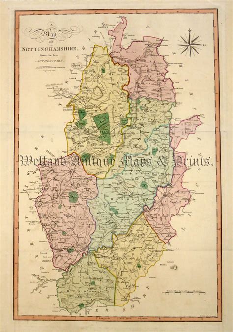 A Map Of Nottinghamshire From The Best Authorities By John Cary C