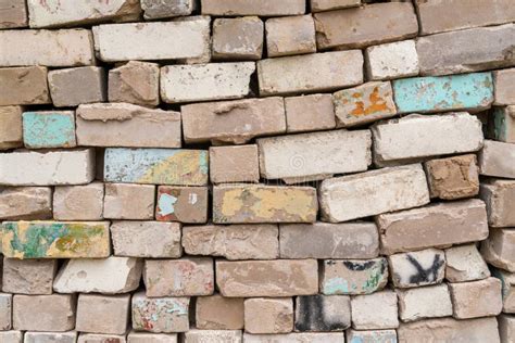 Bricks Pile Close Up View Stock Photo Image Of Obsolete 163192966