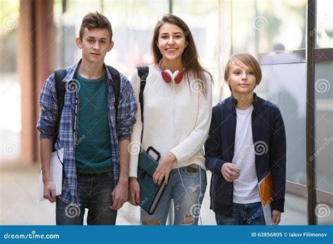 Teenage Students Going To College Stock Image Image Of Portrait