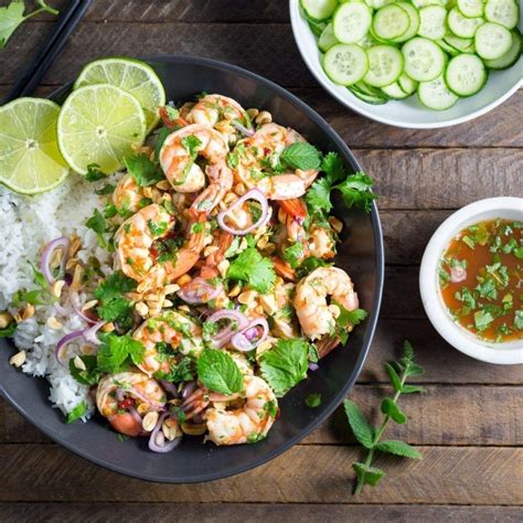 Thai shrimp salad—also known as shrimp yum goong—is a refreshing dish that can be made quickly and easily. Quick Spicy Thai Shrimp Salad - Nerds with Knives
