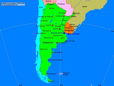 Mapa Da Argentina E Uruguai