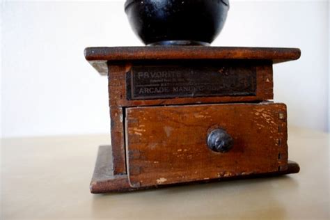 Antique Coffee Grinder Late 1800s Dovetail Wood And