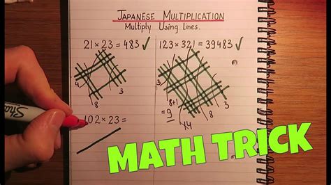 Math Trick Multiply Using Lines Japanese Multiplication Youtube