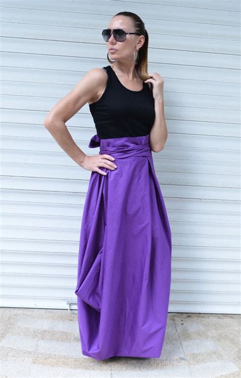 Cotton Skirt High Waist Purple Skirt Long Purple Skirt Maxi Etsy Long Purple Skirt Eug