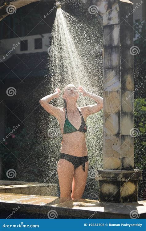 Girl In The Shower Stock Photo Image Of Fresh Refreshing
