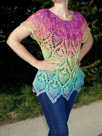 Hatte nur 2 knäuel in gelb von rowan felted tweed, reichte aber für einen schmalen schal im ananasmuster. Tunika "Pina Crochada" | Ananas muster, Tunika und Muster