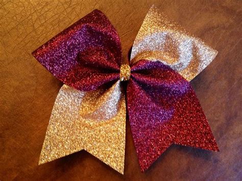 Cheer Bow Maroon And Gold Glitter By Fullbidbows On Etsy Cheerleading