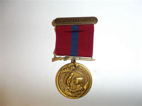 Med300 Ww 2 Usmc Good Conduct Medal 1st Type With Us Marine Corps Bar