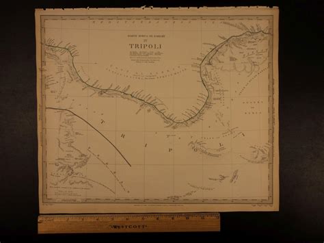 1844 Beautiful Huge Color Map Of North Africa Gulf Sidra Dernah Tripoli