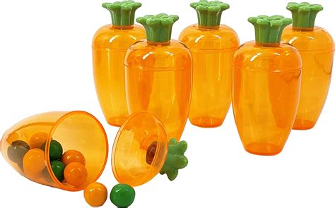 The Dreidel Company Fillable Easter Carrots Containers Bright Orange
