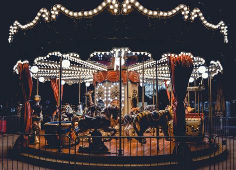 Carnival Amusement Park At Night