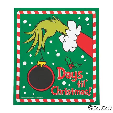 Dr Seuss™ The Grinch Christmas Countdown Chalkboard Sign Oriental