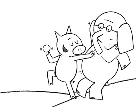 Piggie And Gerald Coloring Pages Coloring Home