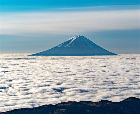 Fuji On The Clouds Fuji Scenery Clouds
