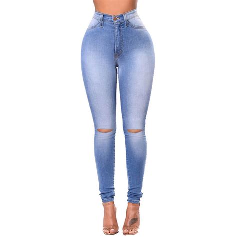 Wholesale High Waist Holes Solid Skinny Stretch Jeans Vpm070624 Wholesale7