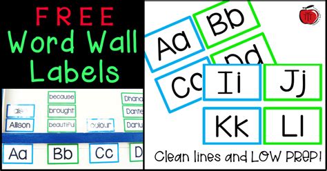Word Wall Labels For Your Classroom Free Classroom Freebies