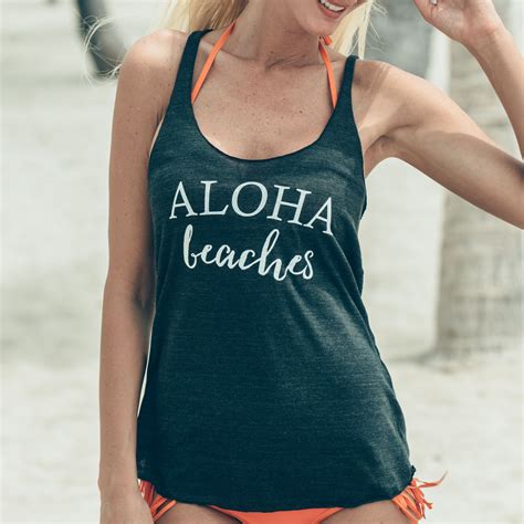 Aloha Beaches Tank Top Hawaii Vacation Shirt Aloha Beaches Shirt