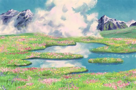 Studio Ghibli Landscape Print Anime Print Ghibli Print Etsy