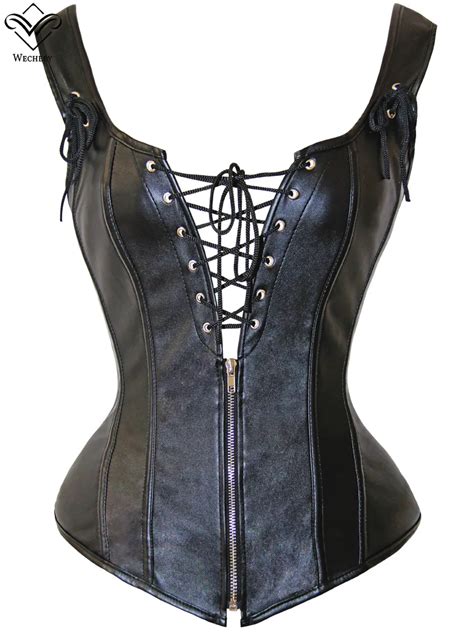 wechery steampunk corset sexy hollow out punk women corsets lace up zip vintage posture party