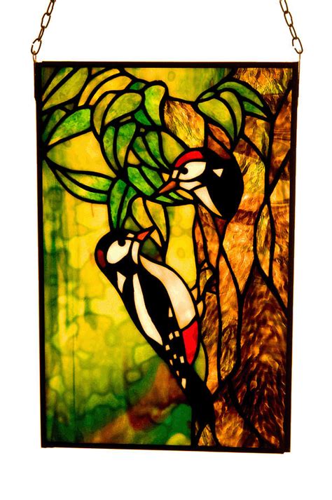 Woodpeckers Glass Art By Halina Kabat